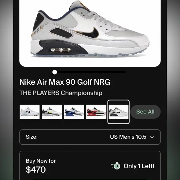 Nike Air Max 90 The Players Championship 2023 Spikeless Golf Shoe - Picture 8 of 8